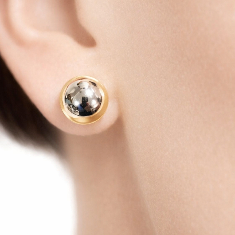 BOLD elements Elegant Silver Classic Ball Stud Earrings - Women Fashion Jewelry